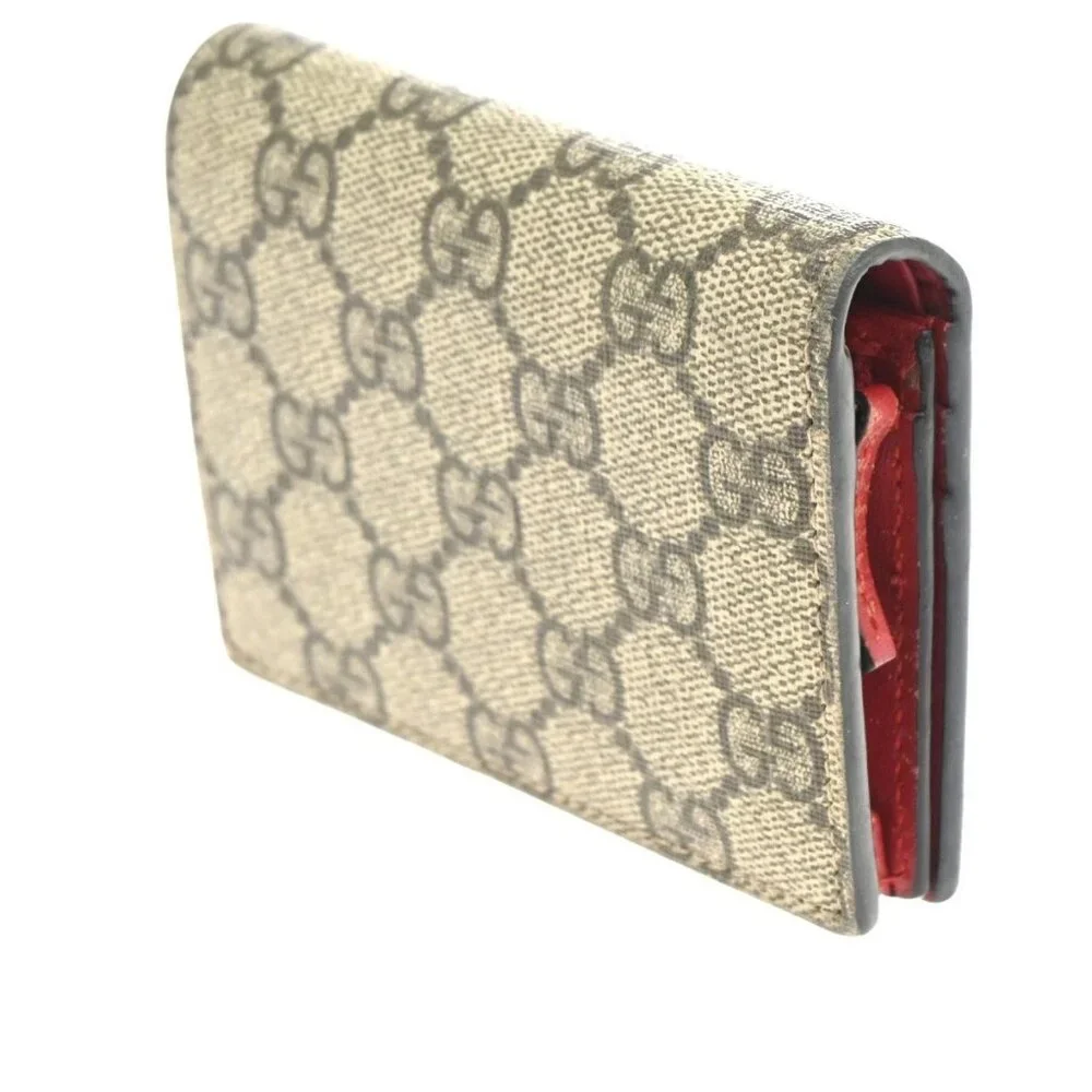 GUCCI Logo Mystic Cat GG Pattern Compact Wallet Supreme Leather Brown 63CA641 - Picture 4 of 12